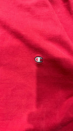 Felpa Champion Rossa con Logo Ricamato - Embroidered Red Champion Sweatshirt Vintage Y2K (S)