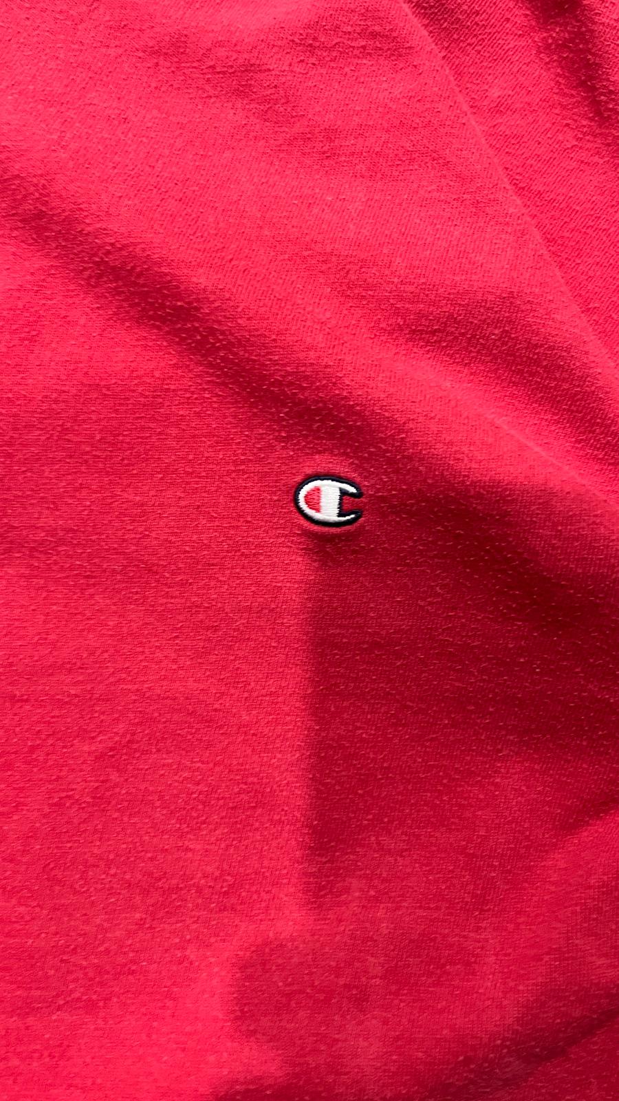 Felpa Champion Rossa con Logo Ricamato - Embroidered Red Champion Sweatshirt Vintage Y2K (S)