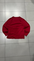 Felpa Champion Rossa con Logo Ricamato - Embroidered Red Champion Sweatshirt Vintage Y2K (S)