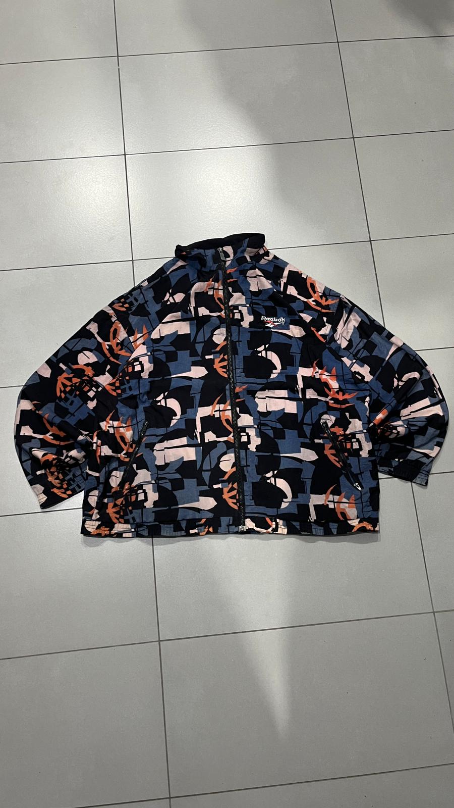 Giacca Reebok vintage fantasia astratta oversize Y2K (L)