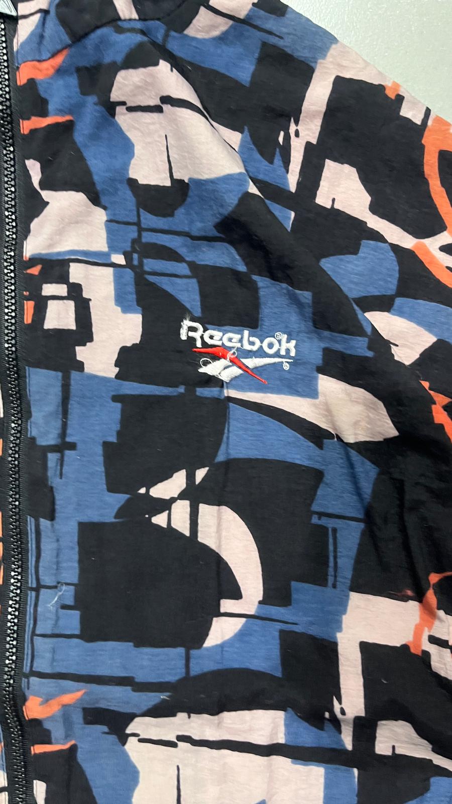 Giacca Reebok vintage fantasia astratta oversize Y2K (L)