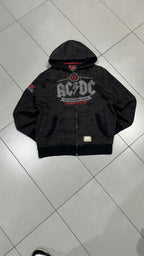 Felpa AC/DC uomo L zip hoodie camouflage vintage rock
