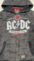 Felpa AC/DC uomo L zip hoodie camouflage vintage rock