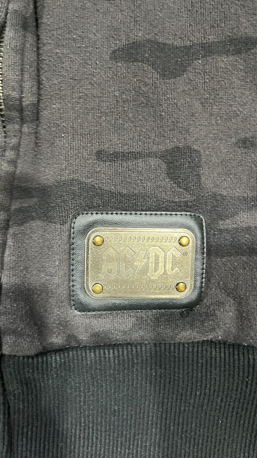 Felpa AC/DC uomo L zip hoodie camouflage vintage rock
