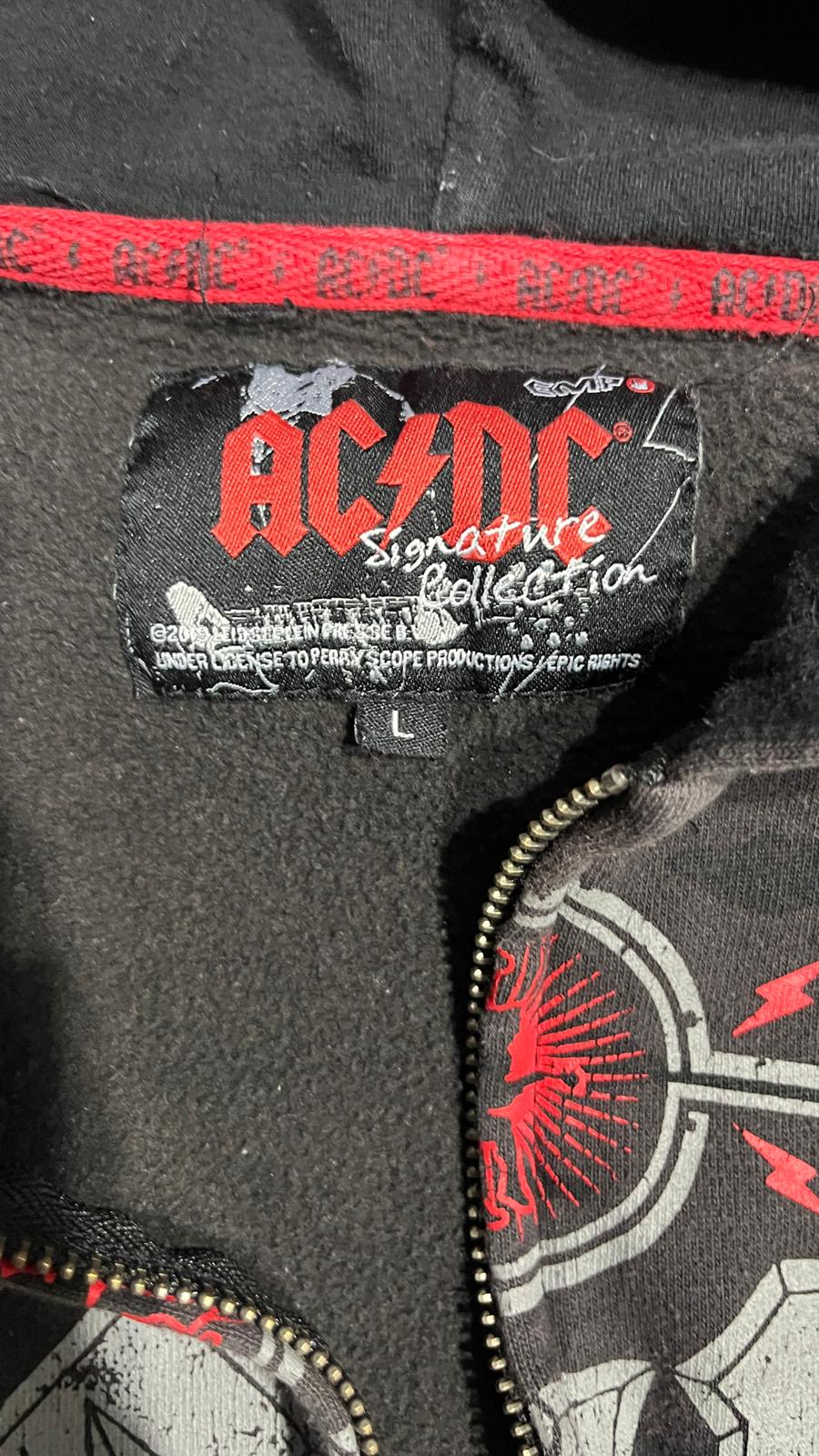 Felpa AC/DC uomo L zip hoodie camouflage vintage rock