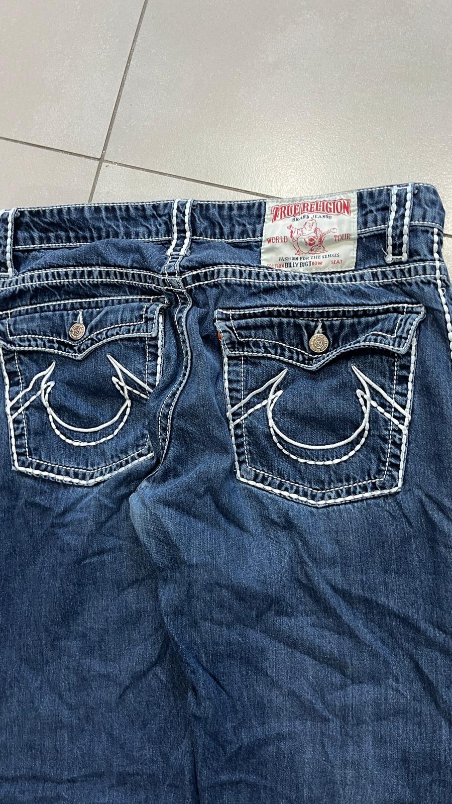 Jeans True Religion uomo baggy Billy Big T denim blu Y2K streetwear (M)