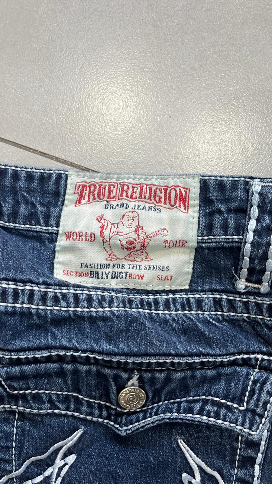 Jeans True Religion uomo baggy Billy Big T denim blu Y2K streetwear (M)