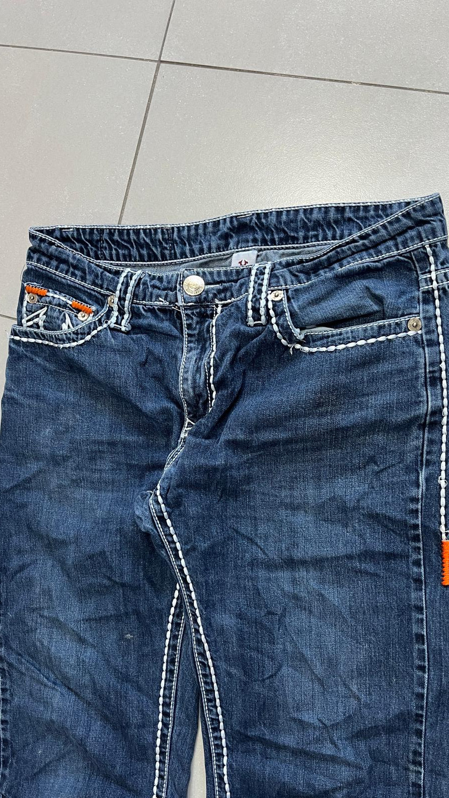 Jeans True Religion uomo baggy Billy Big T denim blu Y2K streetwear (M)