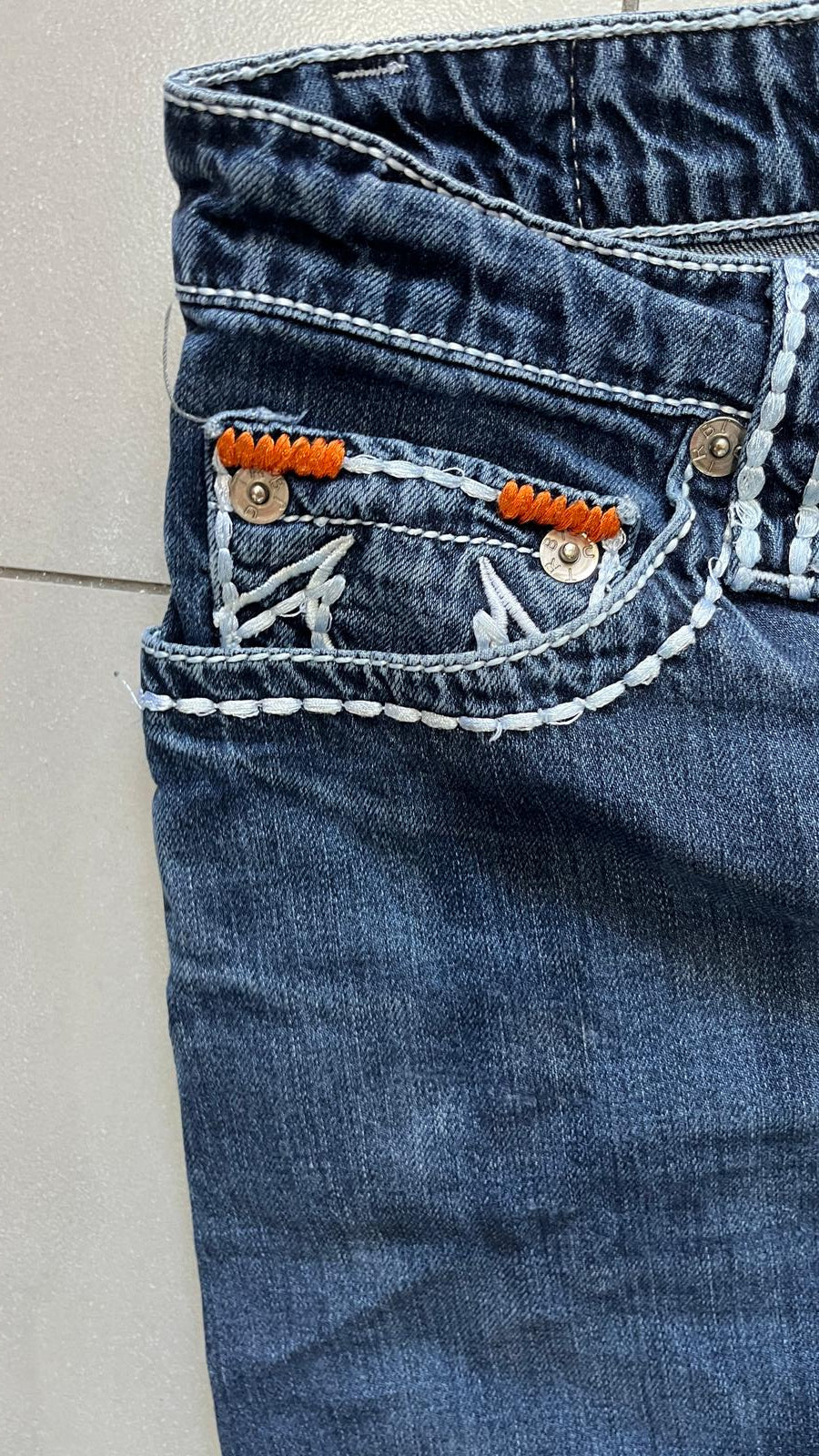 Jeans True Religion uomo baggy Billy Big T denim blu Y2K streetwear (M)