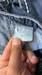 Jeans True Religion uomo baggy Billy Big T denim blu Y2K streetwear (M)