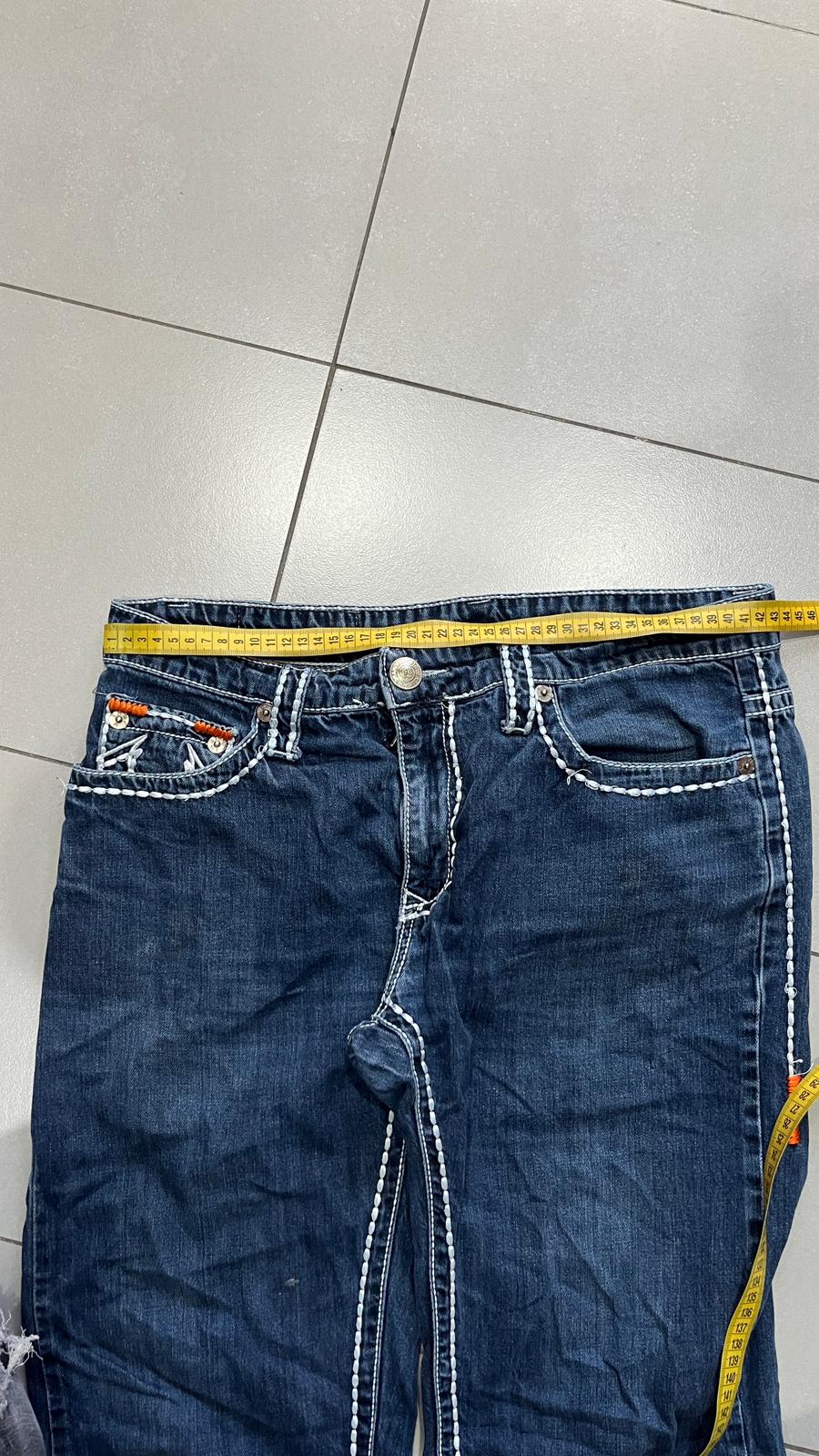 Jeans True Religion uomo baggy Billy Big T denim blu Y2K streetwear (M)
