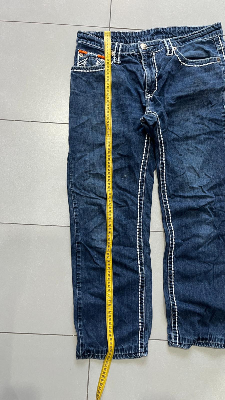 Jeans True Religion uomo baggy Billy Big T denim blu Y2K streetwear (M)