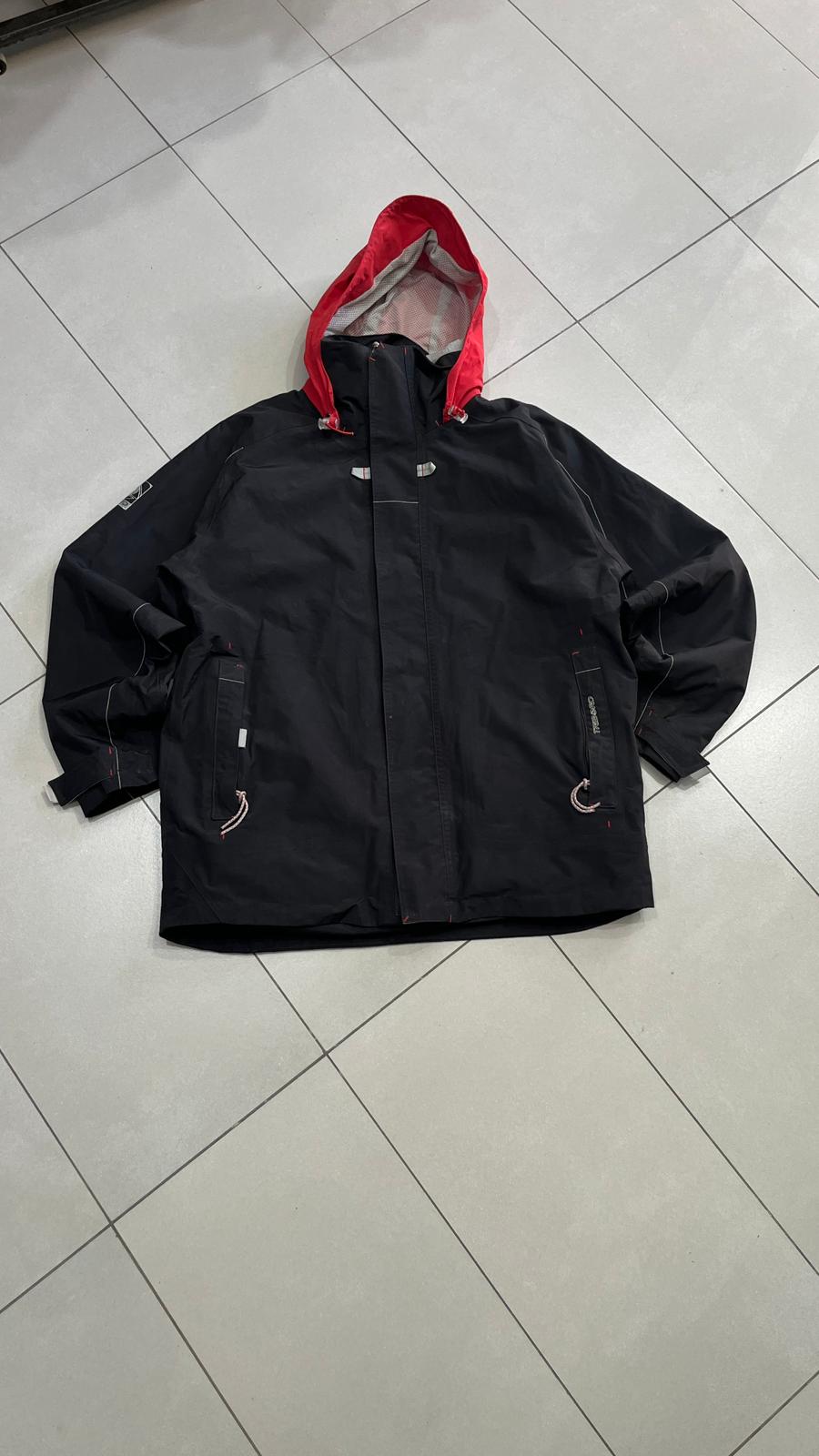 Giacca Tribord sailing uomo nera rossa tecnica impermeabile (M) Vintage Y2K Racing Jacket