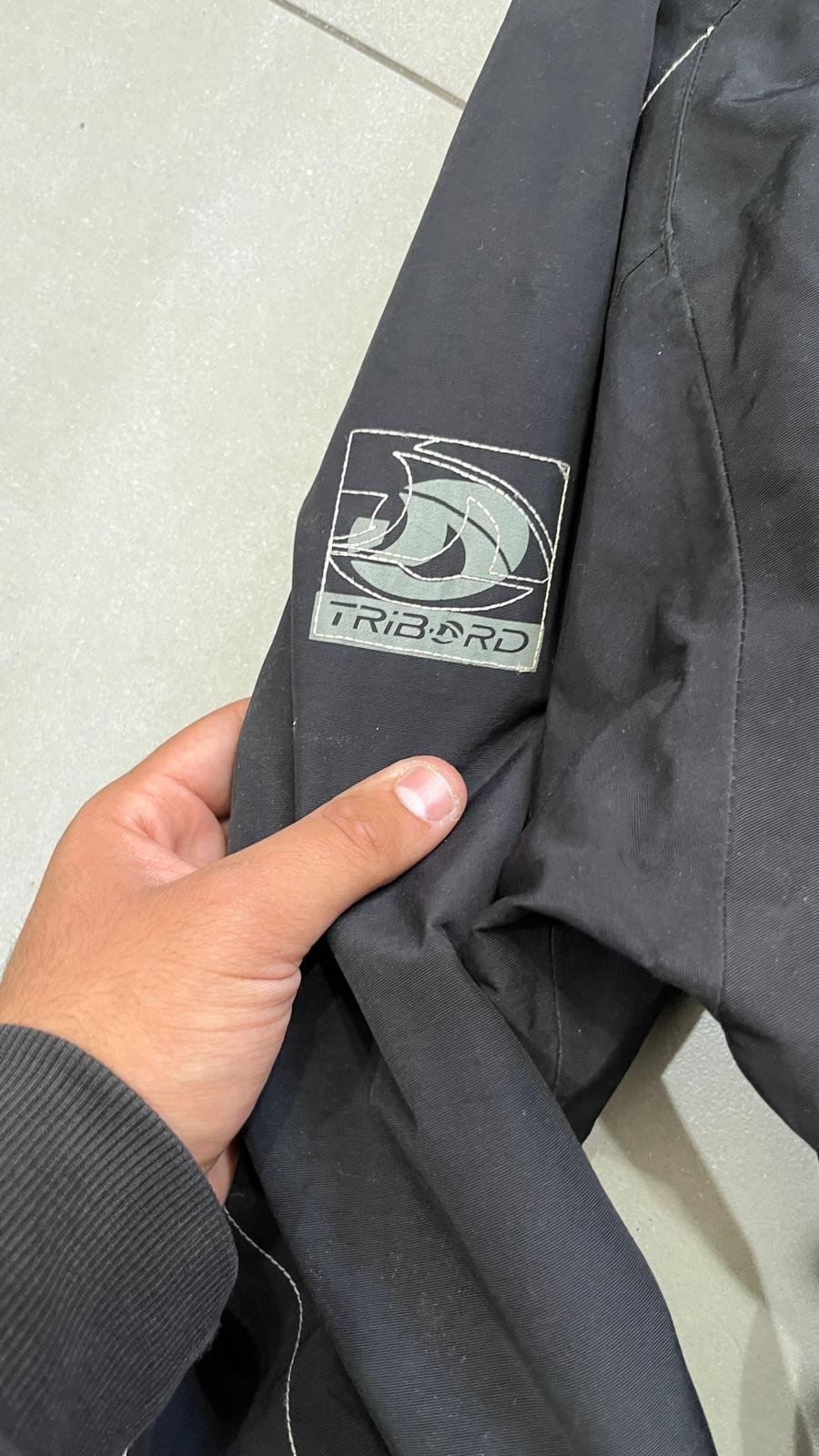 Giacca Tribord sailing uomo nera rossa tecnica impermeabile (M) Vintage Y2K Racing Jacket