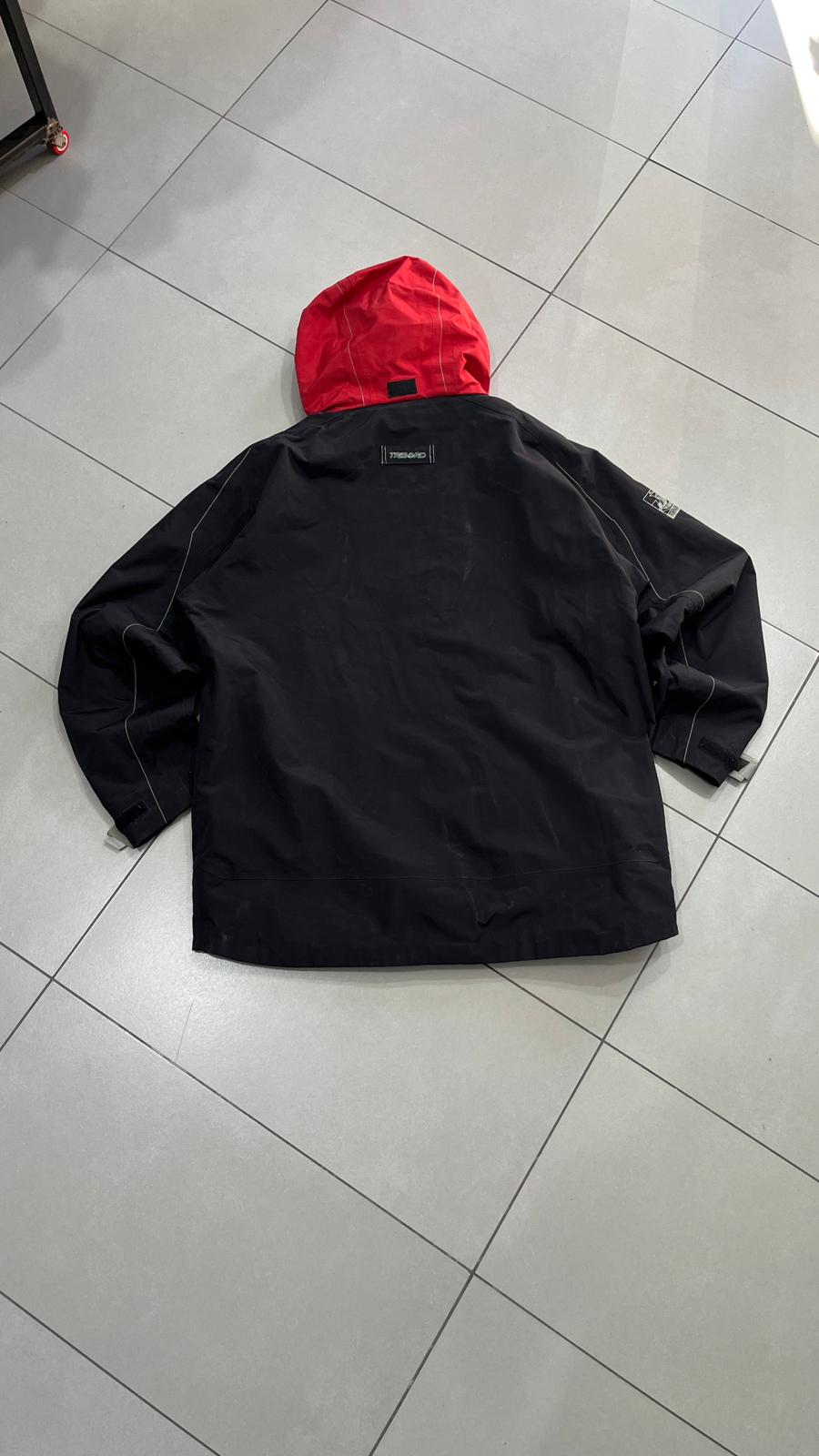 Giacca Tribord sailing uomo nera rossa tecnica impermeabile (M) Vintage Y2K Racing Jacket