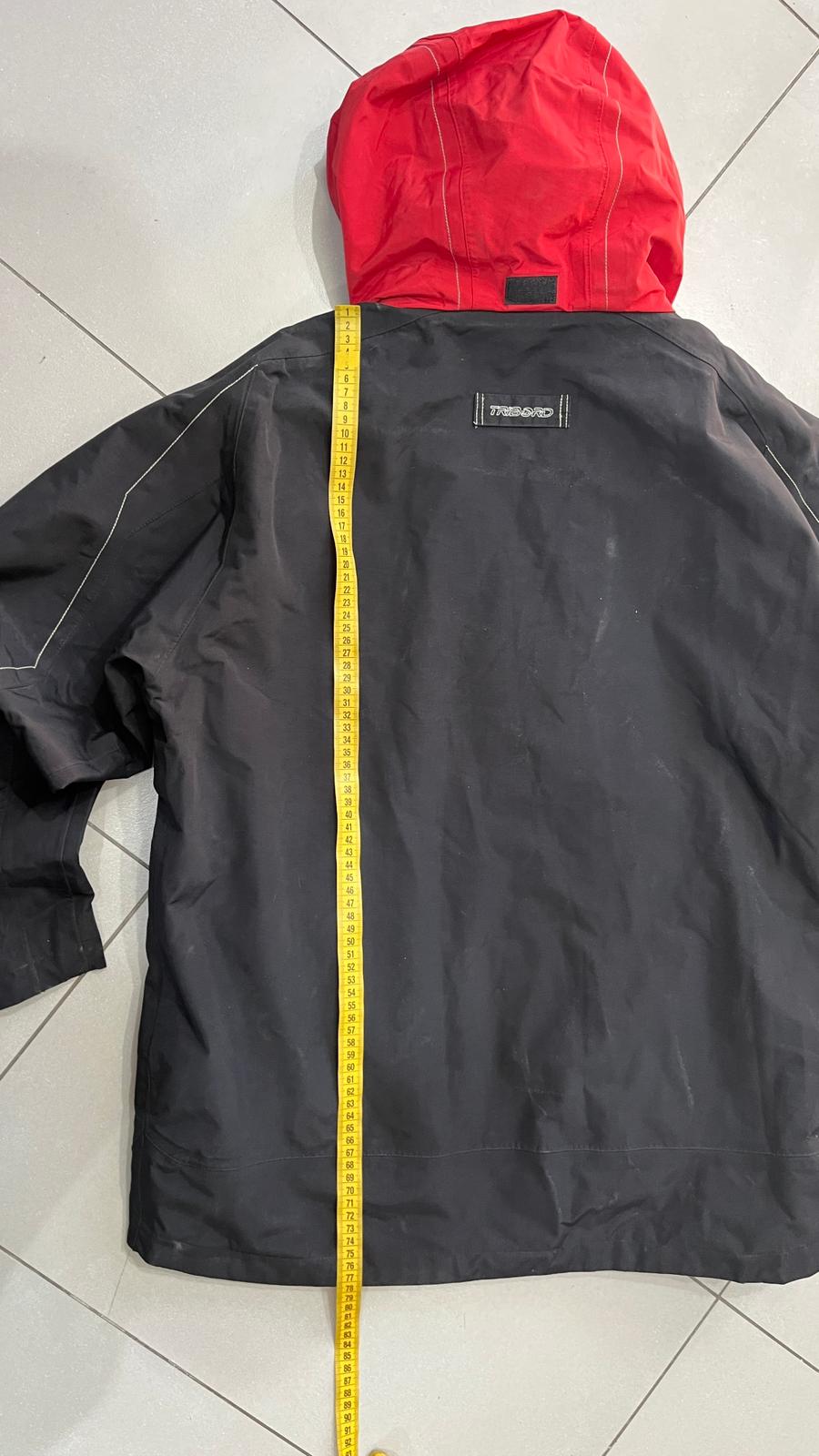 Giacca Tribord sailing uomo nera rossa tecnica impermeabile (M) Vintage Y2K Racing Jacket