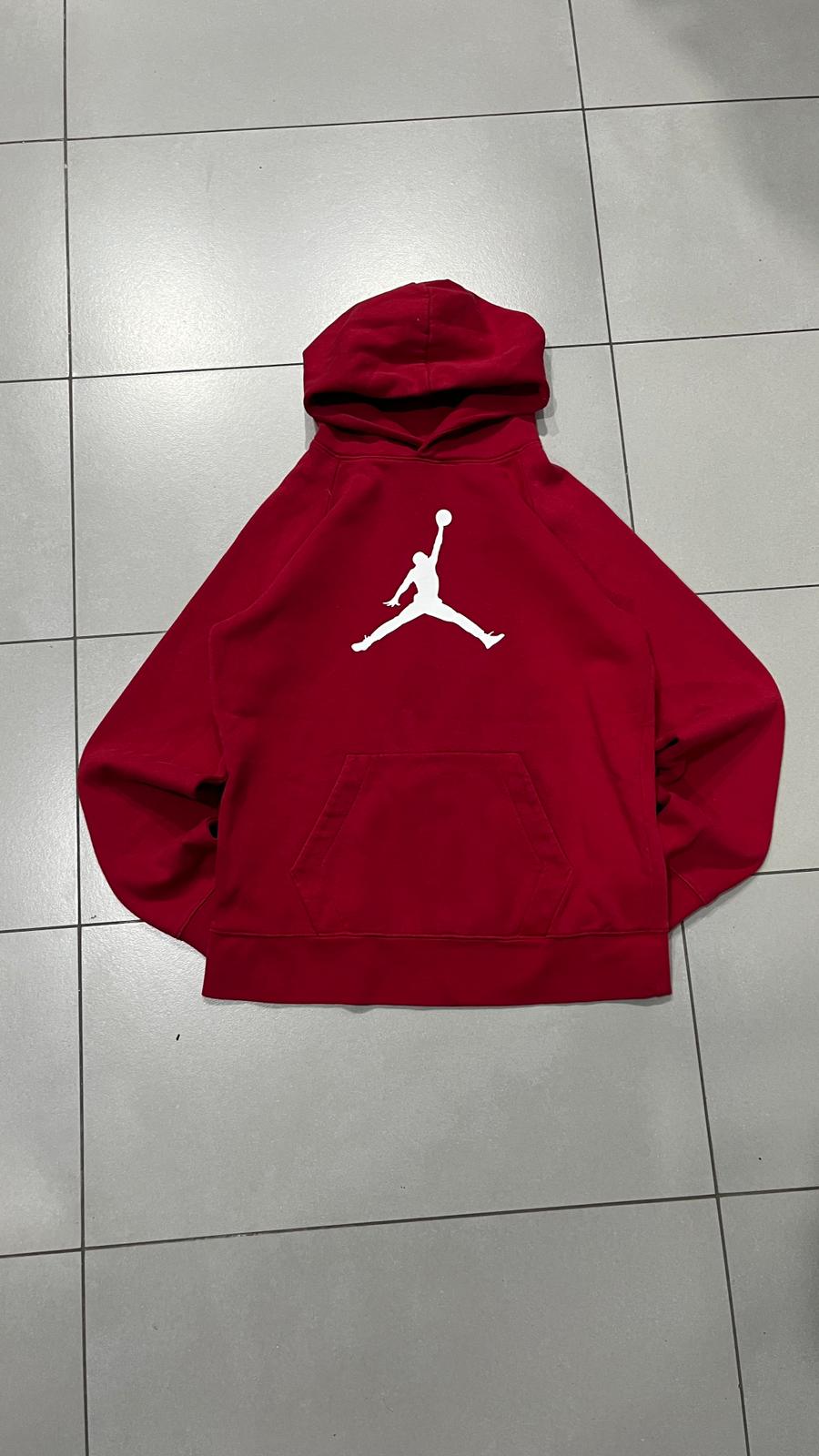 Felpa Jordan rossa con cappuccio XL Bambino S uomo logo Jumpman (S)