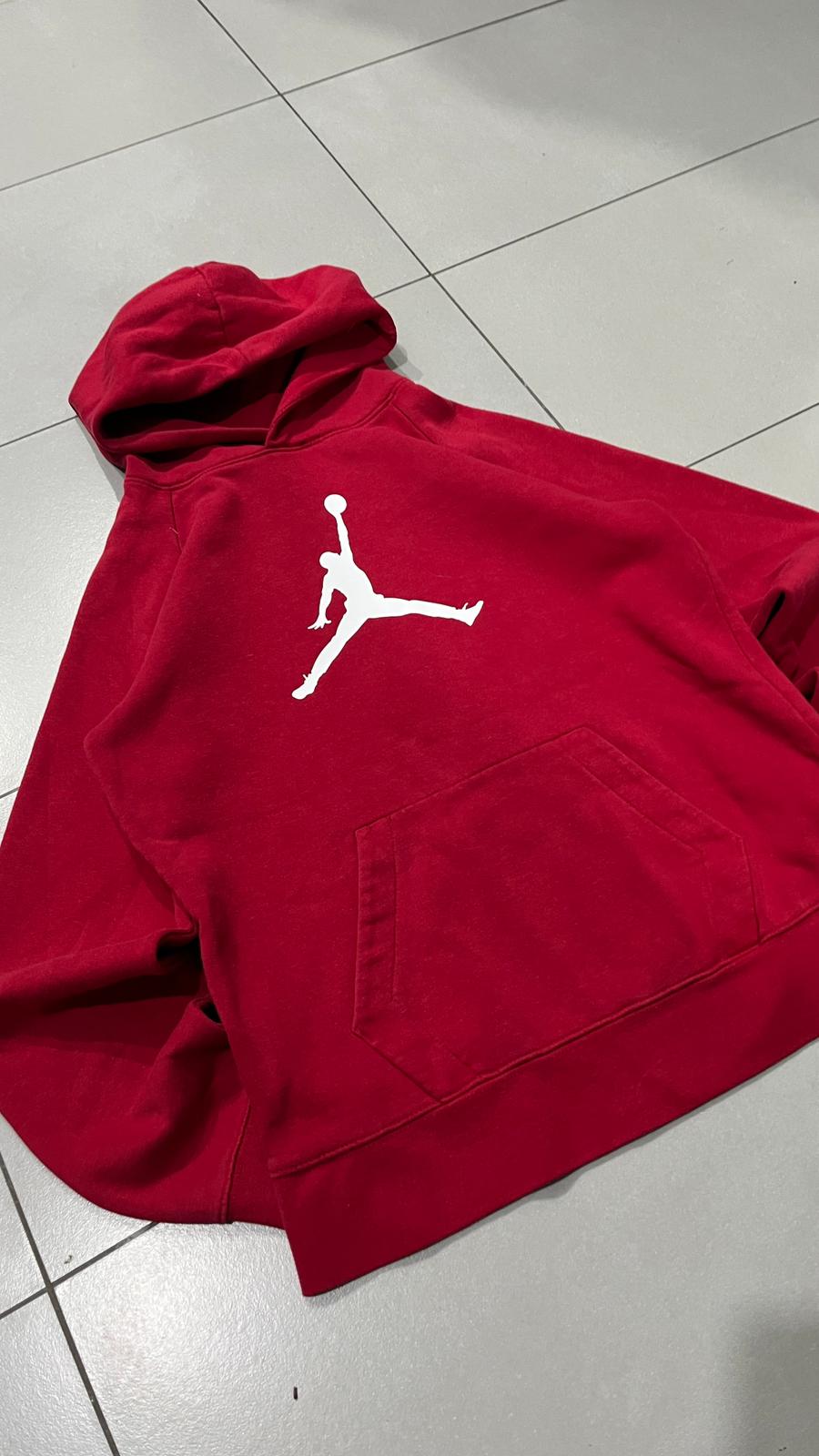 Felpa Jordan rossa con cappuccio XL Bambino S uomo logo Jumpman (S)