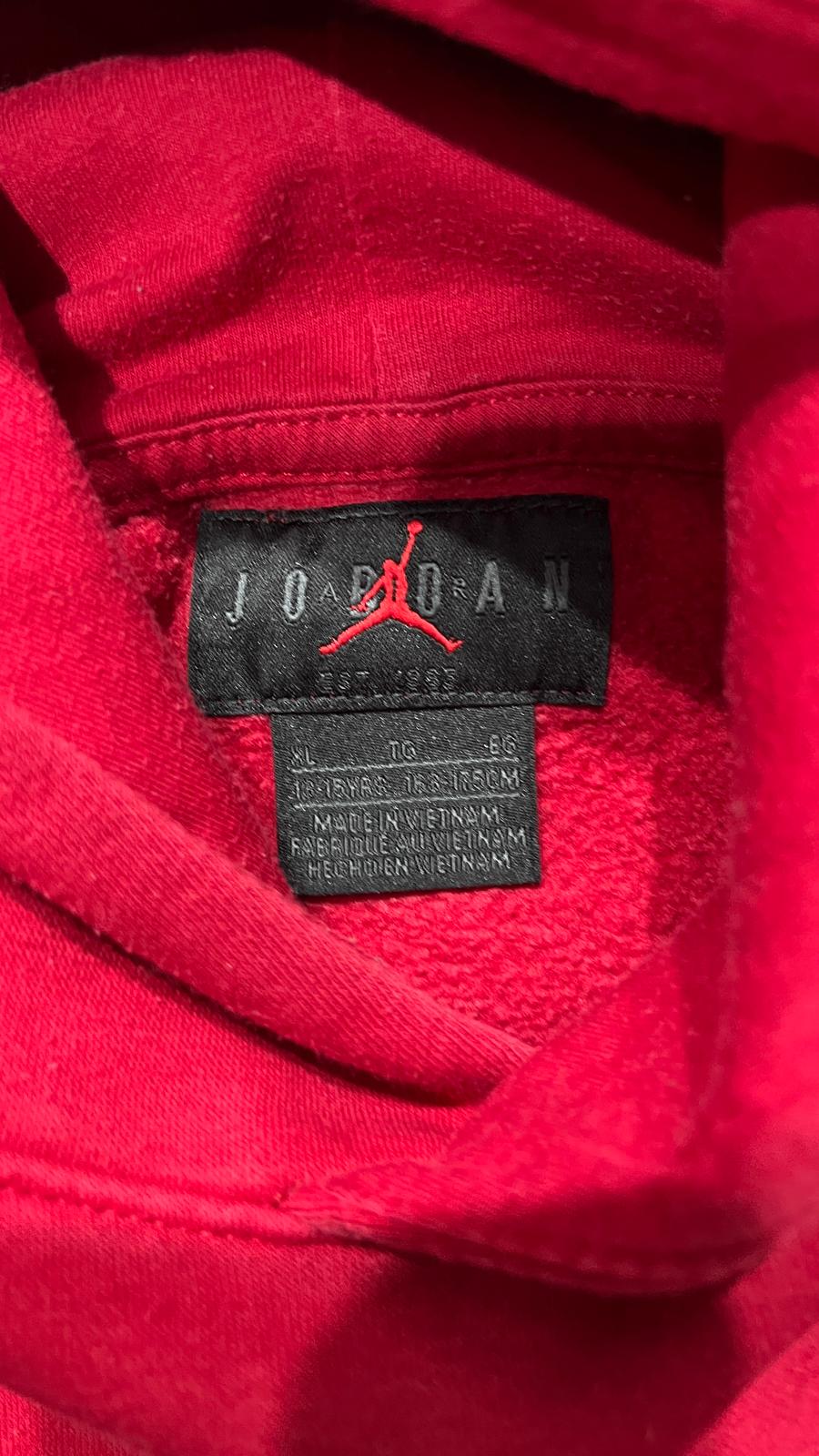 Felpa Jordan rossa con cappuccio XL Bambino S uomo logo Jumpman (S)