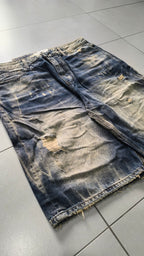 Jorts Leox denim baggy acid wash distressed Vintage Y2K - Pantaloncini in Denim