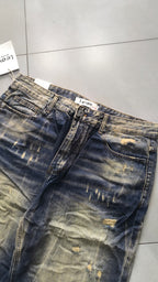 Jorts Leox denim baggy acid wash distressed Vintage Y2K - Pantaloncini in Denim