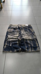 Jorts Leox denim baggy acid wash distressed Vintage Y2K - Pantaloncini in Denim