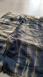 Jorts Leox denim baggy acid wash distressed Vintage Y2K - Pantaloncini in Denim