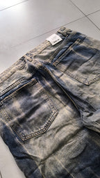 Jorts Leox denim baggy acid wash distressed Vintage Y2K - Pantaloncini in Denim