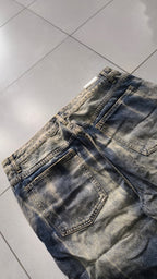 Jorts Leox denim baggy acid wash distressed Vintage Y2K - Pantaloncini in Denim