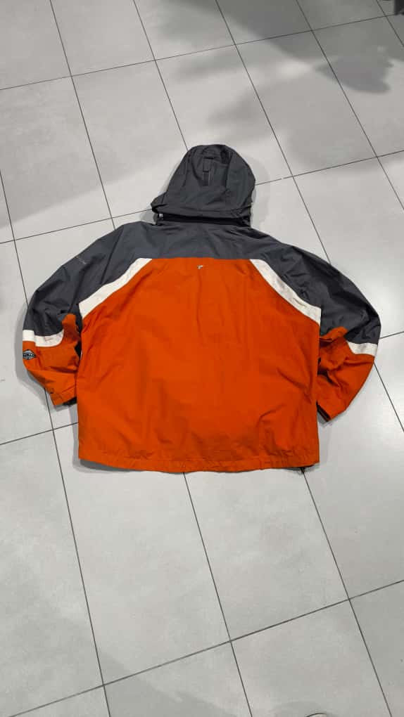 Giacca tecnica Columbia Titanium con cappuccio Arancione Grigio Bianco Vintage Y2K (XL) — foto 4