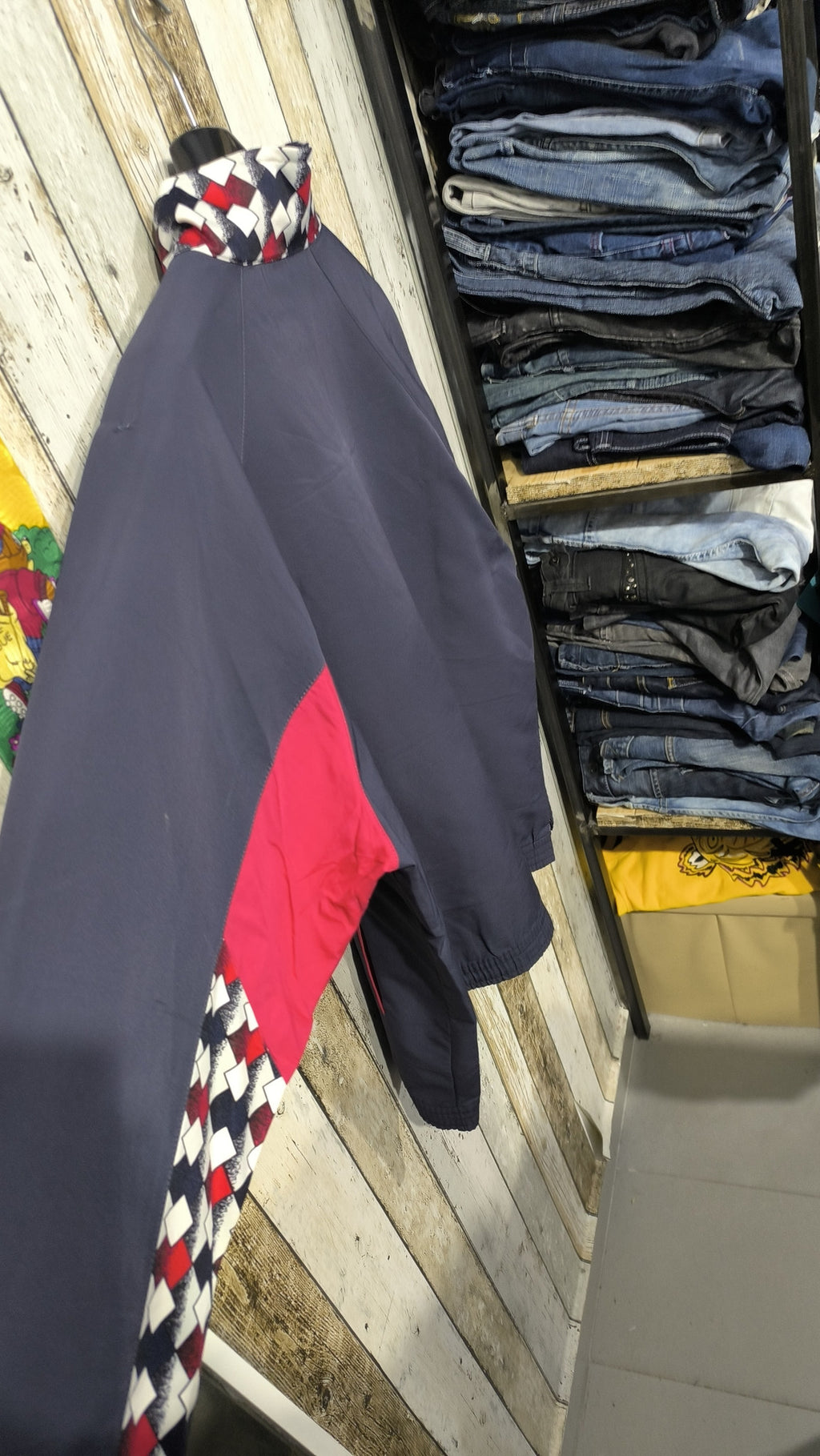 Track Jacket Collo Alto Errea Blu Navy Rosso Bianco Vintage Y2K (L) — foto 8