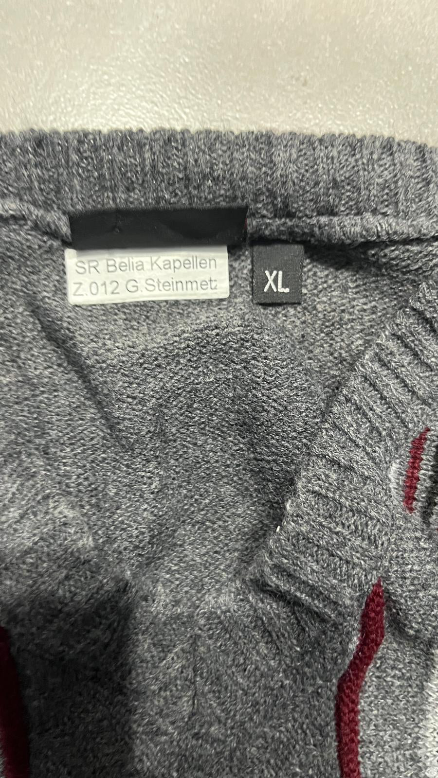 Maglione Girocollo SR Bella Kapellen Grigio Righe Vintage Y2K (XL) — foto 5