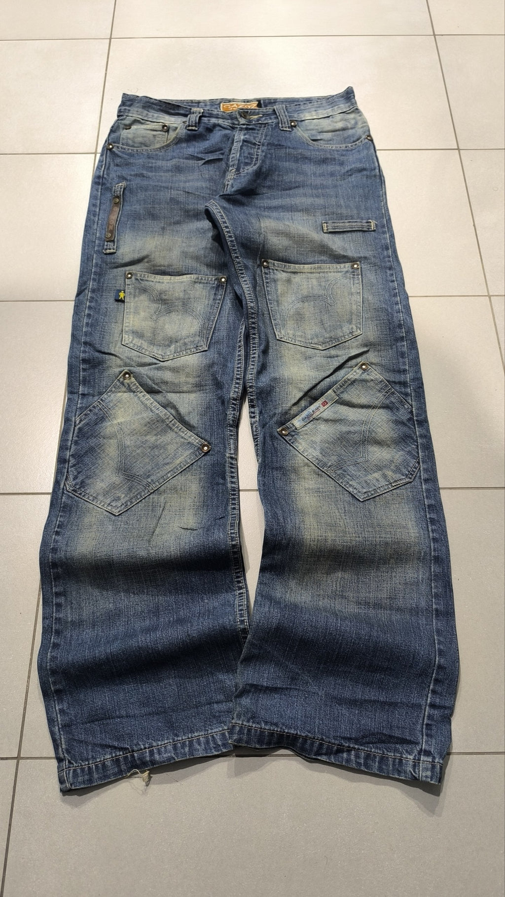 Jeans Baggy in Denim Gazoz Blu Lavaggio Chiaro Vintage Y2K Uomo (M) — foto 5