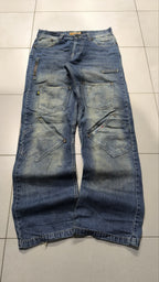 Jeans Baggy in Denim Gazoz Blu Lavaggio Chiaro Vintage Y2K Uomo (M) — foto 5