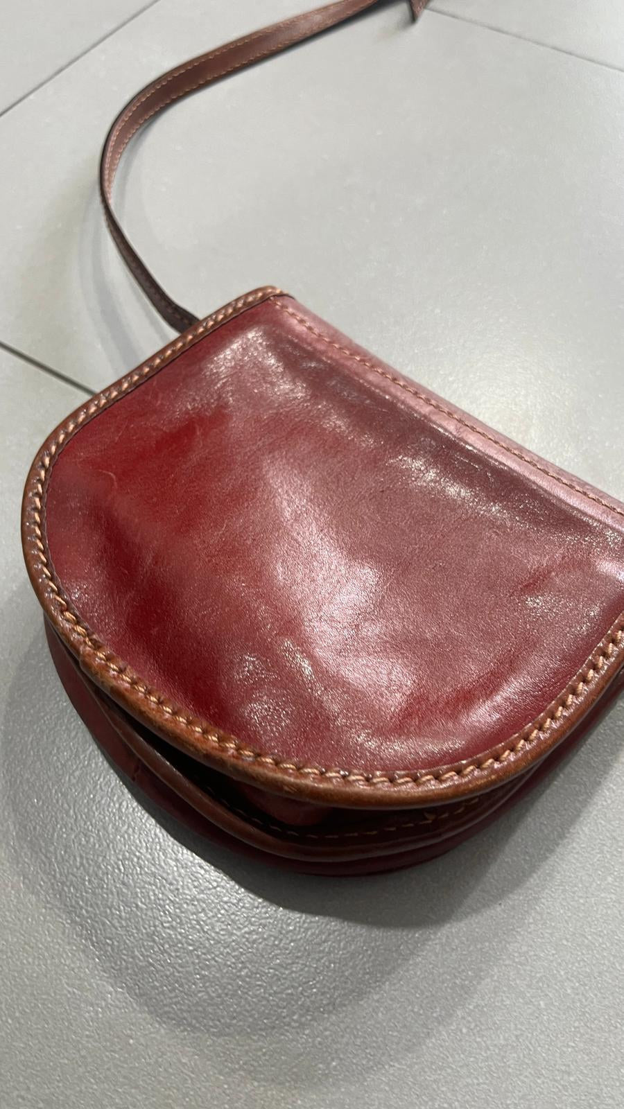 Borsa a tracolla in pelle Bordeaux Vintage Y2K — foto 4
