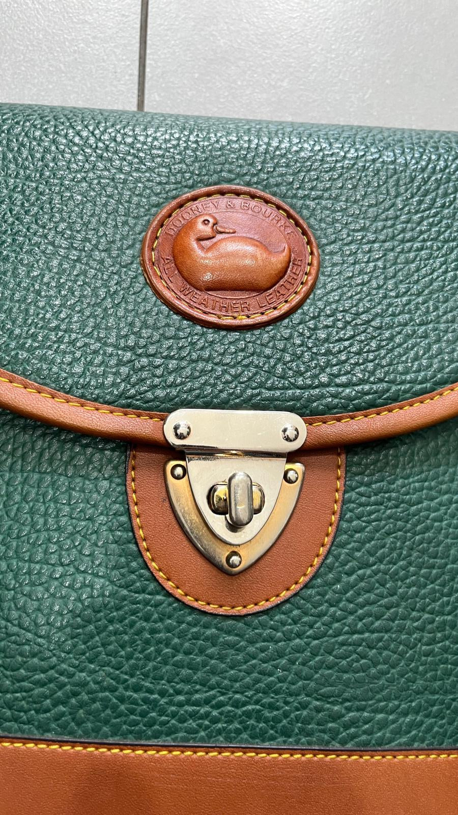 Borsa a tracolla Dooney & Bourke Pelle Verde Scuro Marrone Vintage Y2K — foto 5