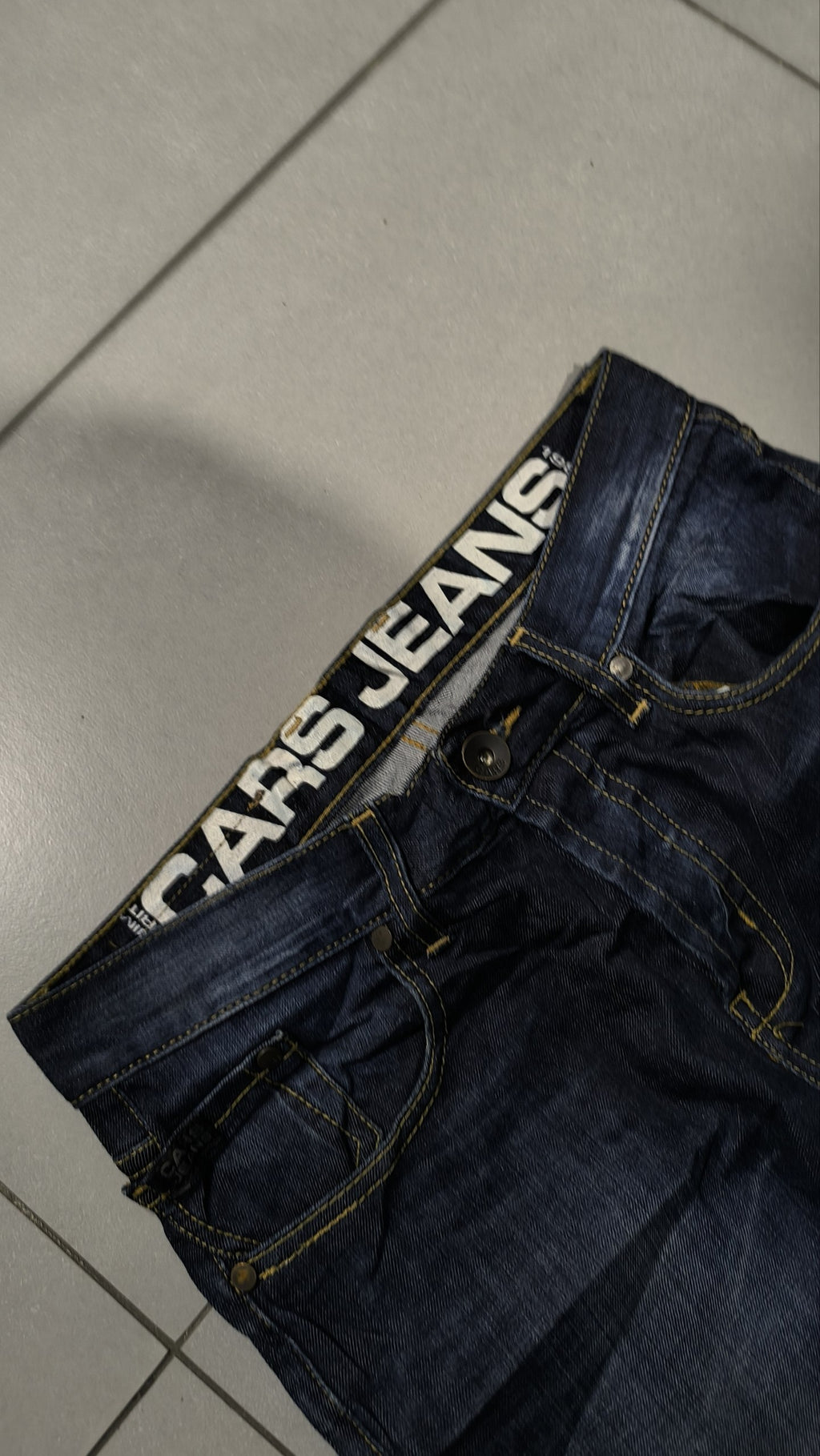 Jeans gamba larga Gas Jeans blu denim scuro schiariture Vintage Y2K donna (S) — foto 6