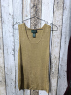 Canotta in maglia Lauren Ralph Lauren Oro antico Vintage Y2K (XL) — foto 3