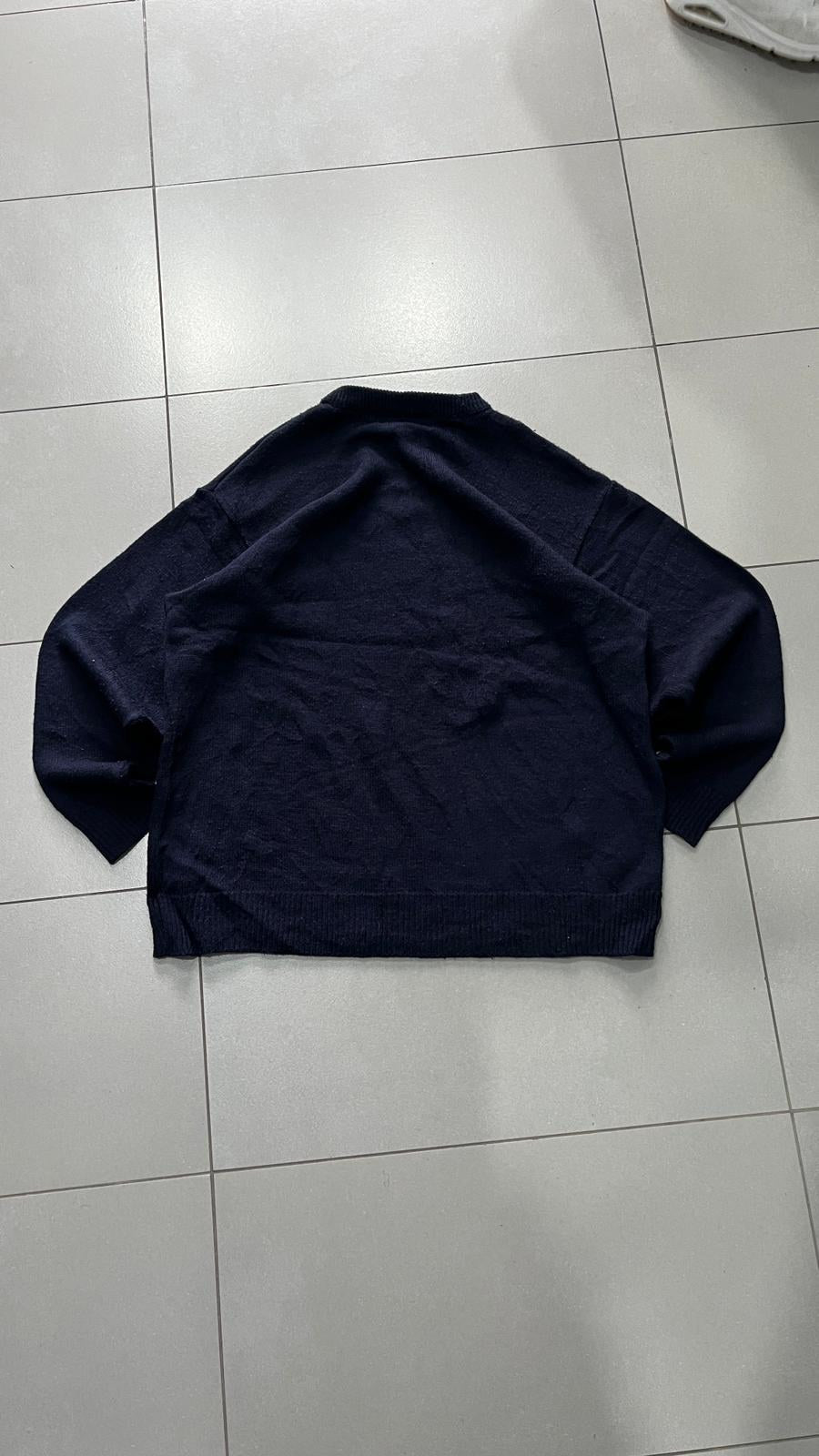 Maglione Girocollo Burberrys Logo Rosso Blu Navy Vintage Y2K — foto 4