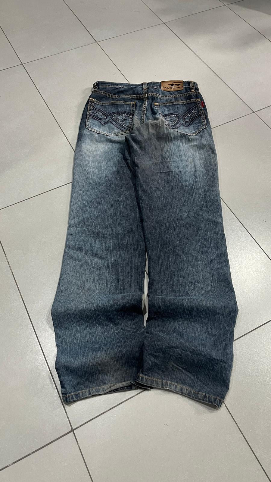 Jeans Blu Denim Scolorito Vintage Y2K (S) — foto 4