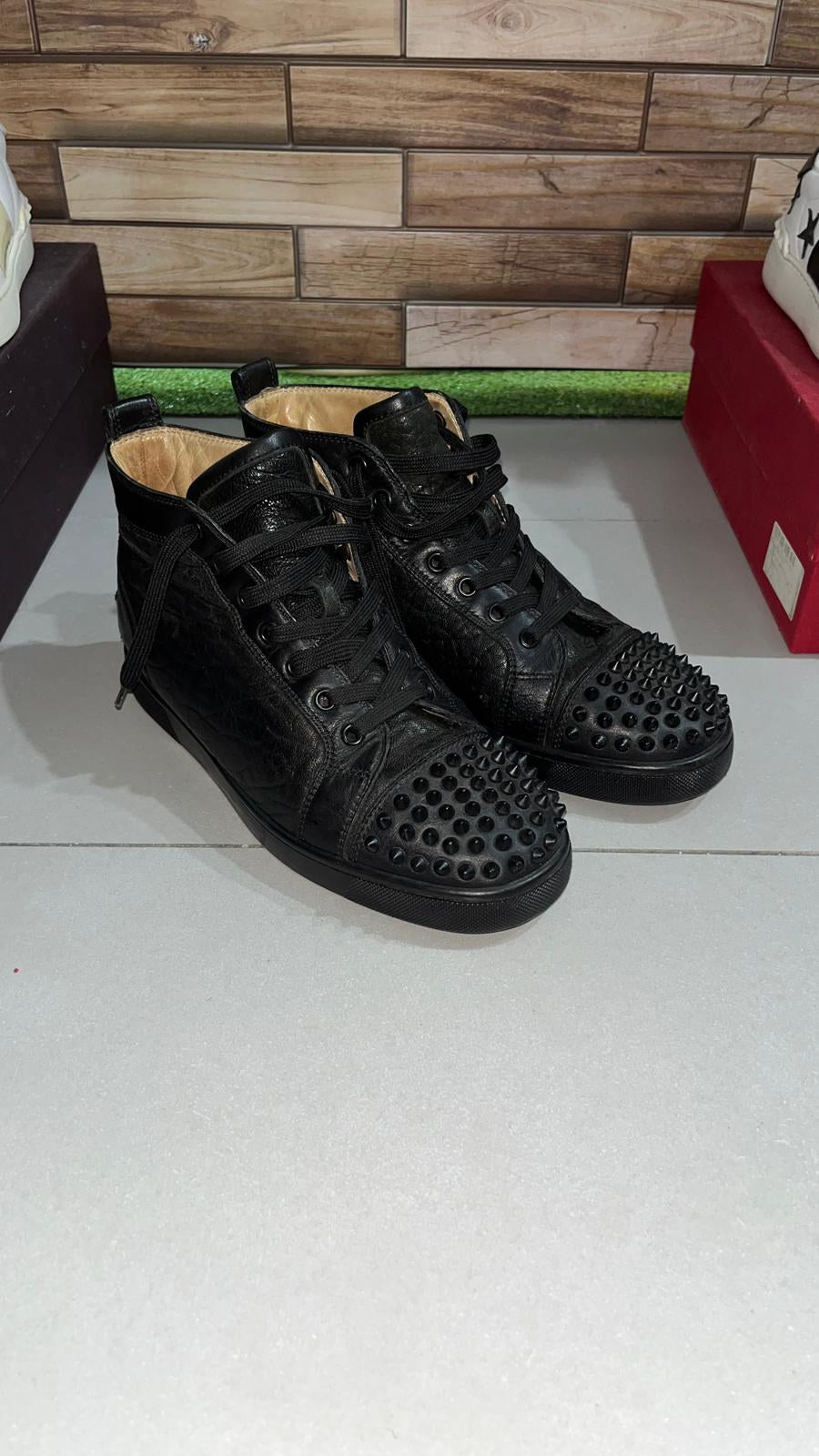Sneakers Alte Stringate Christian Louboutin Nere Borchie Vintage Y2K (39) — foto 5