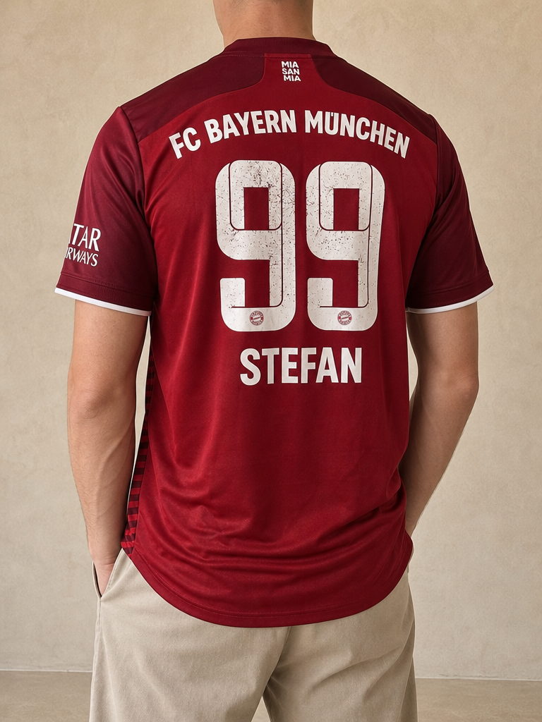 T-Shirt Adidas Bayern Monaco "Stefan 99" Football 90s 2000s American Style Vintage Y2K Uomo (L) - indossata retro