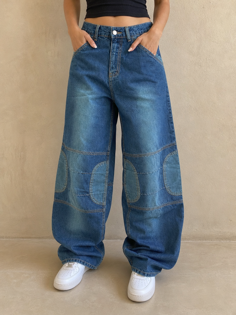 Denim Jeans Baggy Fit Samba Vintage Y2K Donna - indossata fronte