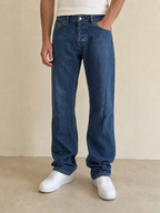 Denim Jeans Straight Fit Diesel Blu Wash Embroidered Vintage Y2K Uomo (XL) - indossata fronte