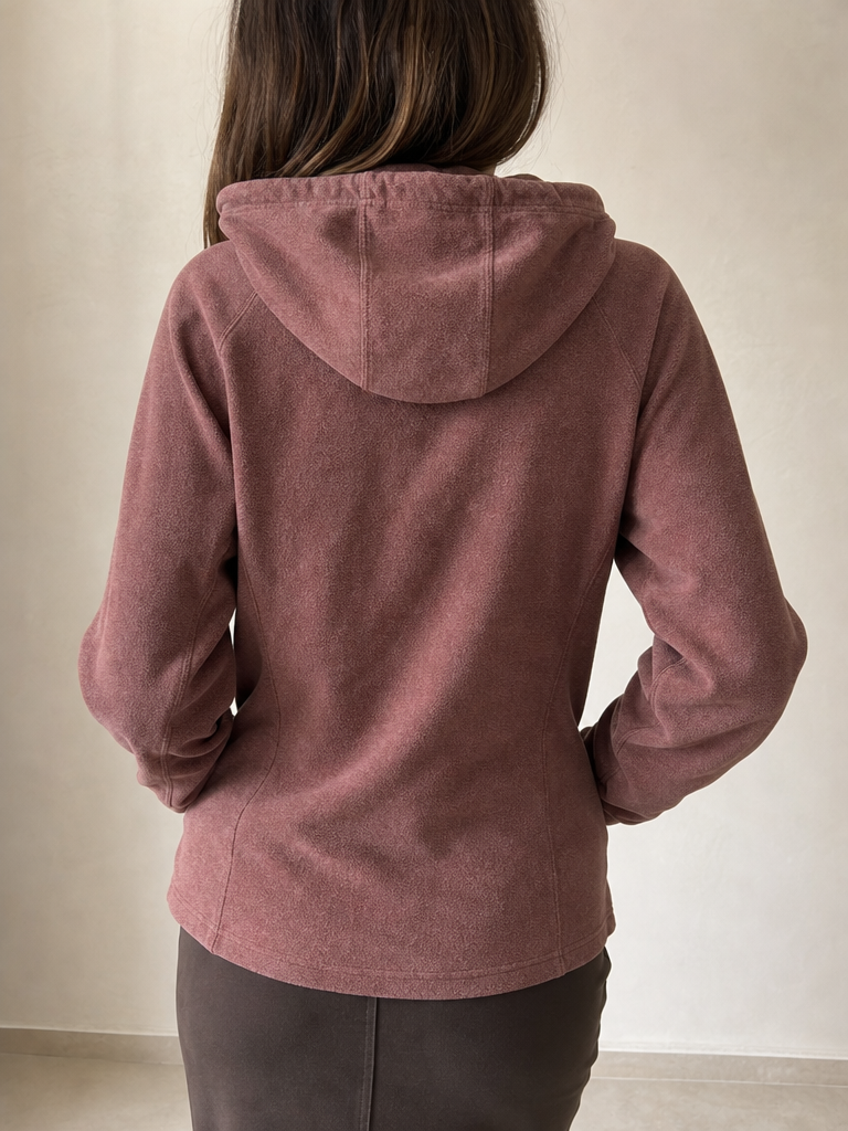 Felpa The North Face Rosa con Zip Vintage Y2K Donna (L) - indossata retro