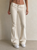Miss Sixty pantaloni XXS panna low waist flare nuovi con cartellino Vintage Y2K Donna (XXS) - indossata fronte