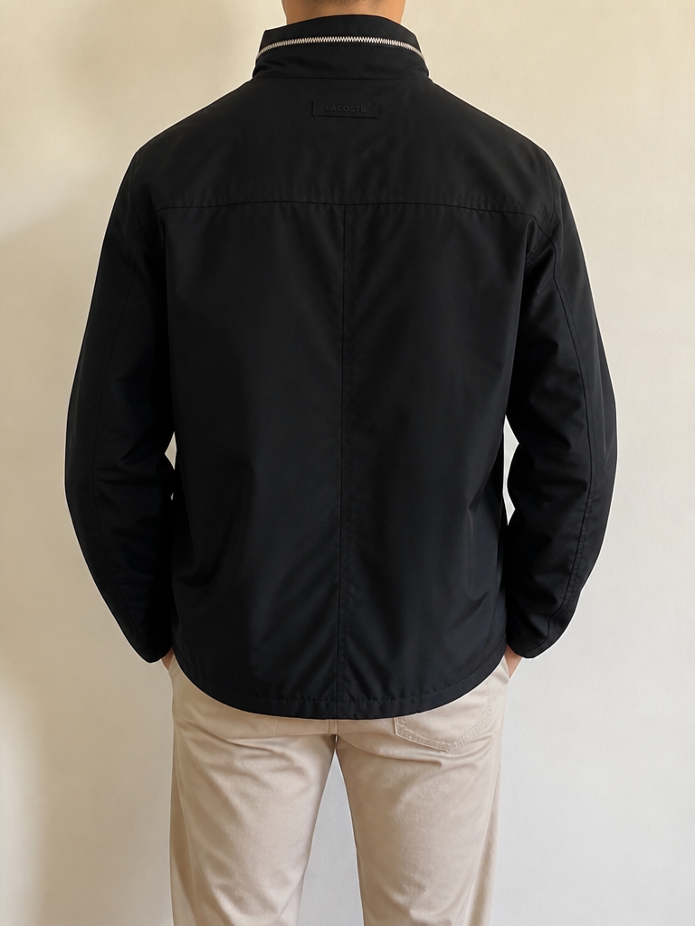 Lacoste Giacca Uomo Nero Zip Bottoni Vintage Y2K — foto 2