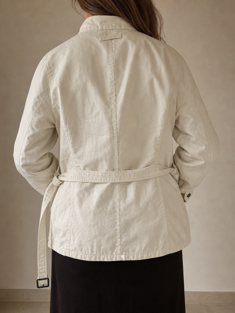 Giacca Giubbino Estivo North Sails con Tasconi Panna Vintage Y2K Donna (XL) - indossata retro