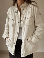 Giacca Giubbino Estivo North Sails con Tasconi Panna Vintage Y2K Donna (XL) - indossata fronte