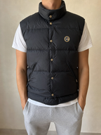 Giacca Giubbino Smanicato Napapijri Nero Printed Vintage Y2K Uomo (XL) - indossata fronte